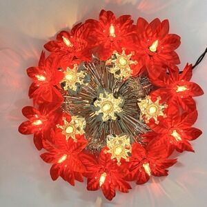 Vintage Sterling 16 Light Poinsettia Tree Topper 8" Orig Box Christmas Silver